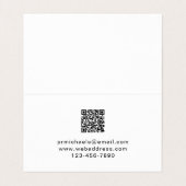 Carte De Visite Noir minimal avec lettres modernes et code QR (Intérieur déplié)