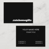 Carte De Visite Noir minimal moderne élégant (Devant / Derrière)