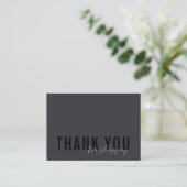 Carte De Visite Noir minimal sur Merci noir Logo Shopping (Debout devant)
