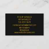 Carte de visite noir minimaliste (Dos)