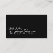 Carte De Visite Noir minimaliste / Blanc (Dos)