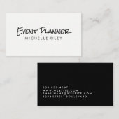 Carte De Visite Noir minimaliste / Blanc (Devant / Derrière)