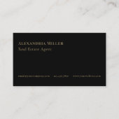 Carte De Visite Noir minimaliste élégant (Devant)