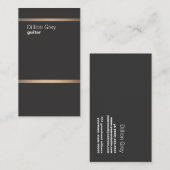 Carte de visite noir minimaliste guitariste (Devant / Derrière)