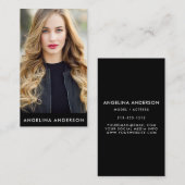 Carte De Visite Noir modèle professionnel de photo d'acteur (Devant / Derrière)