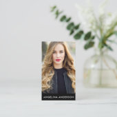 Carte De Visite Noir modèle professionnel de photo d'acteur (Debout devant)