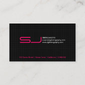 Carte de visite noir moderne (Dos)