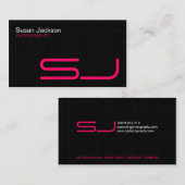 Carte de visite noir moderne (Devant / Derrière)