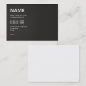 Carte De Visite Noir moderne (Devant / Derrière)