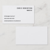 Carte de visite noir moderne (Devant / Derrière)