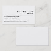 Carte de visite noir moderne (Devant / Derrière)