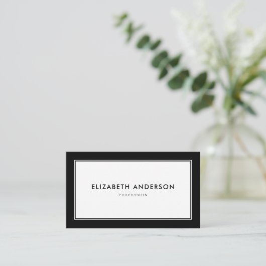 Carte De Visite Noir moderne (Debout devant)