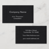 Carte De Visite Noir moderne (Devant / Derrière)