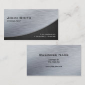 Carte De Visite Noir moderne argenté élégant professionnel en (Devant / Derrière)