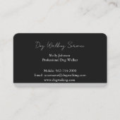 Carte de visite noir moderne avec Accent Argent (Devant)