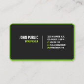 Carte De Visite Noir moderne avec angles arrondis (Devant)