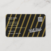 Carte de visite noir moderne avec Arc Or & Stripes (Devant)