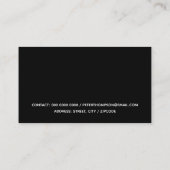Carte de visite noir moderne avec fine ligne bleue (Dos)