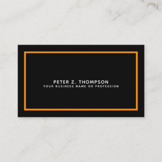 carte de visite noir moderne avec ligne orange min