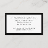 Carte De Visite Noir moderne Code QR Business Logo Professionnel (Dos)