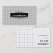 Carte de visite noir moderne de grille de croix (Devant / Derrière)