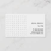 Carte de visite noir moderne de grille de croix (Dos)