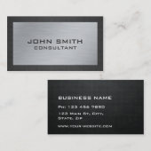 Carte De Visite Noir moderne élégant argenté professionnel en (Devant / Derrière)