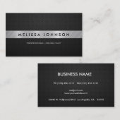 Carte De Visite Noir moderne élégant et argenté professionnels (Devant / Derrière)