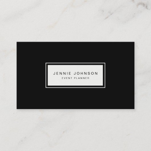 Carte de visite noir moderne élégant minimal (Devant)