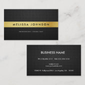 Carte De Visite Noir moderne élégant professionnel et or (Devant / Derrière)