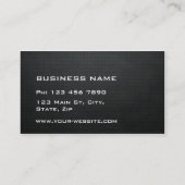 Carte De Visite Noir moderne en métal argenté professionnel (Dos)