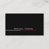 Carte De Visite Noir moderne et blanc avec professionnel photo (Devant)