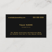 Carte De Visite Noir moderne et or (Devant)