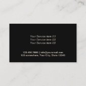 Carte De Visite Noir moderne et or de patte de garde d'enfants (Dos)