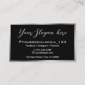 Carte De Visite Noir moderne gris argent ombre beauté Lashes idées (Dos)