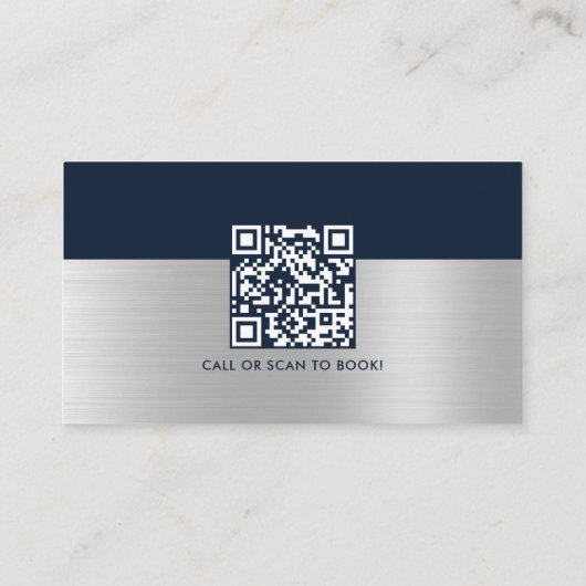 Carte De Visite Noir moderne Noir Mobile Noir Code QR public (Dos)