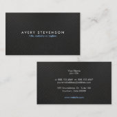 Carte De Visite Noir moderne Plain & Simple Élégant Professionnel (Devant / Derrière)
