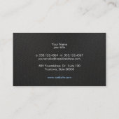Carte De Visite Noir moderne Plain & Simple Élégant Professionnel (Dos)