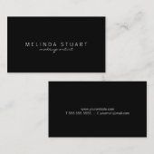 Carte De Visite Noir moderne professionnel (Devant / Derrière)