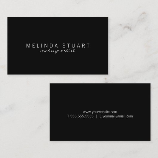 Carte De Visite Noir moderne professionnel (Devant / Derrière)