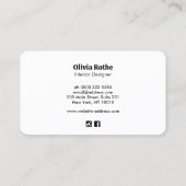 Carte De Visite Noir moderne professionnel (Dos)