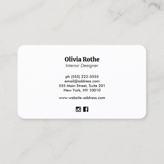 Carte De Visite Noir moderne professionnel (Dos)