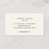 Carte De Visite Noir moderne professionnel (Dos)