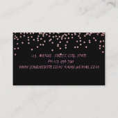 Carte De Visite Noir moderne professionnel -Diamants-Lipstick (Dos)