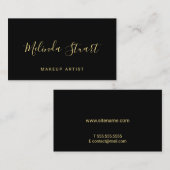 Carte De Visite Noir moderne professionnel et or (Devant / Derrière)