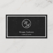 Carte De Visite Noir moderne professionnel QR Code Logo d'entrepri (Devant)