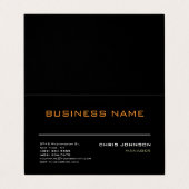 Carte de visite noir moderne professionnel riche (Extérieur déplié)