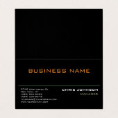 Carte de visite noir moderne professionnel riche (Extérieur déplié)