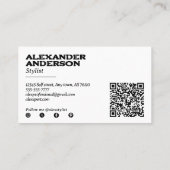 Carte De Visite Noir moderne Scribble Charbon Professionnel (Dos)