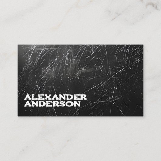 Carte De Visite Noir moderne Scribble Charbon Professionnel (Devant)